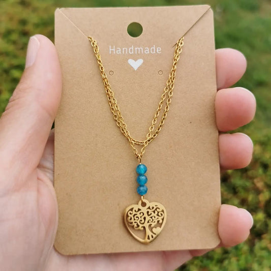 Collier Cœur de Vie en pierres naturelles