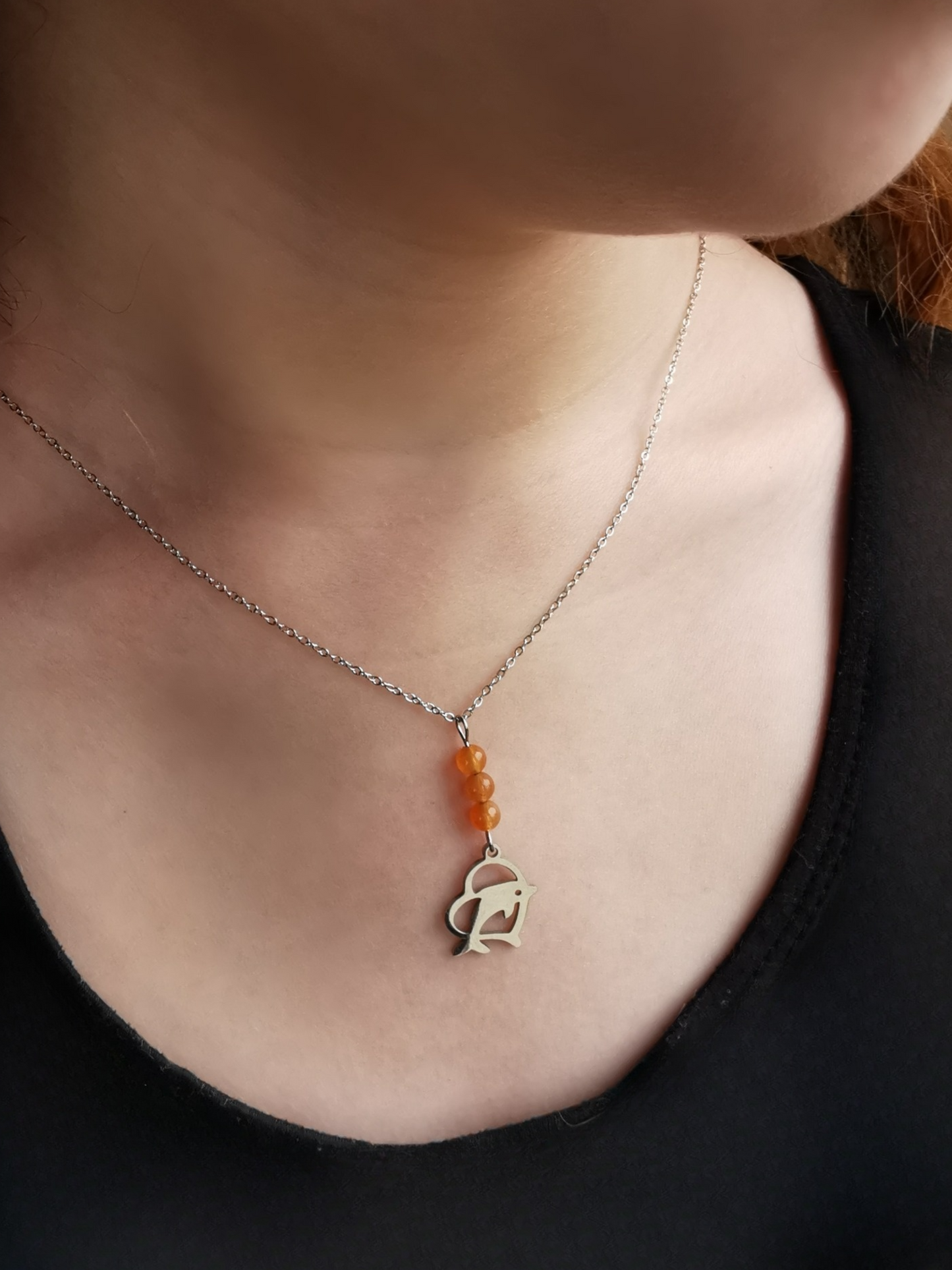Collier Dauphin – Aventurine orange