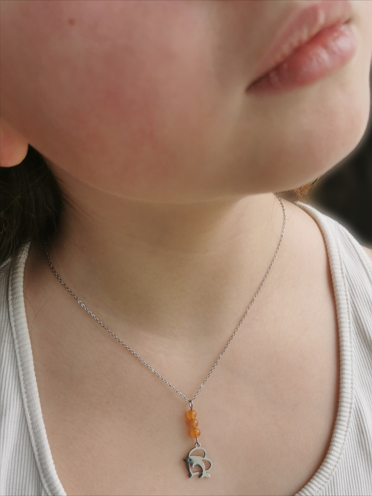 Collier Dauphin – Aventurine orange