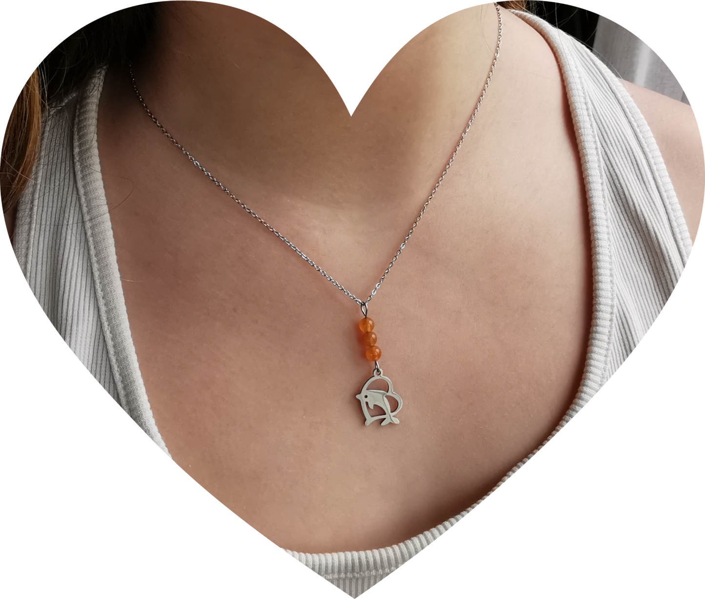 Collier Dauphin – Aventurine orange