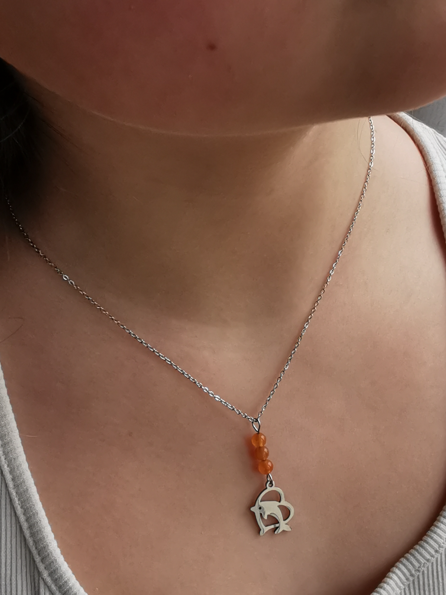 Collier Dauphin – Aventurine orange