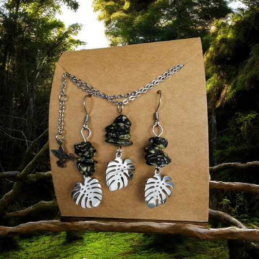 Parure Monstera Sauvage - Porphyre grec