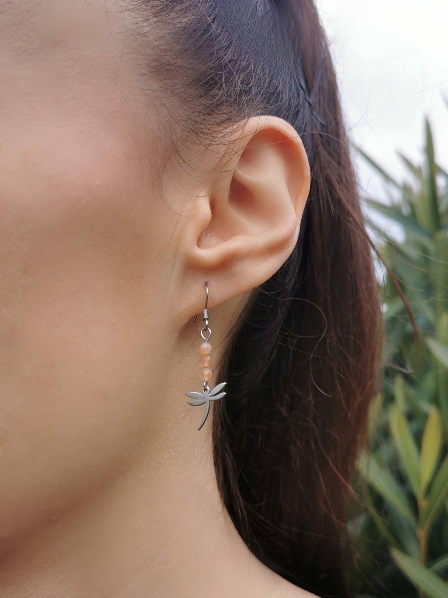 Boucles d'oreilles Libellule - Pierre de Soleil