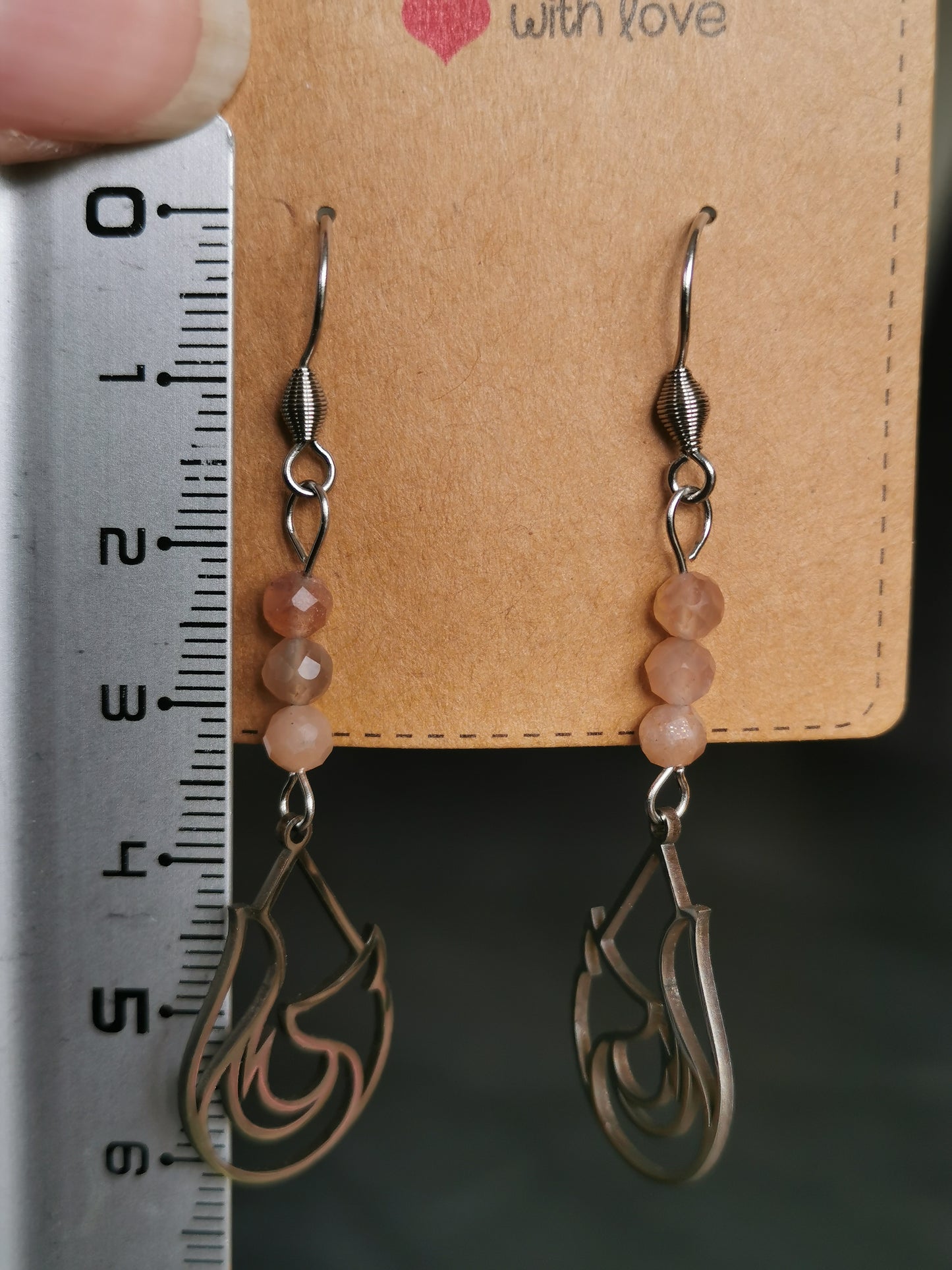 Boucles d'oreilles Gouttes Renard en pierres naturelles