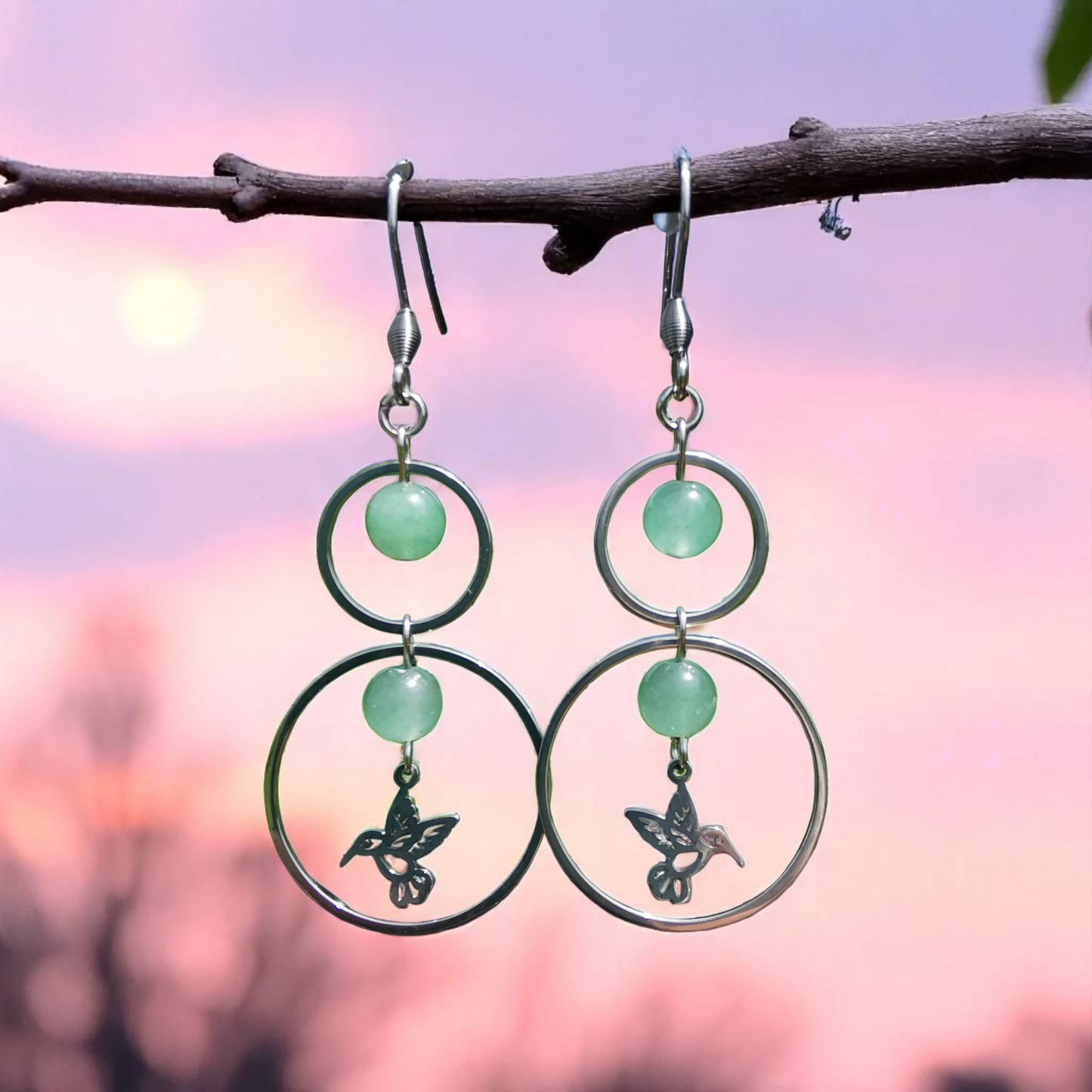 Boucles d'oreilles Anima - pierre naturelle