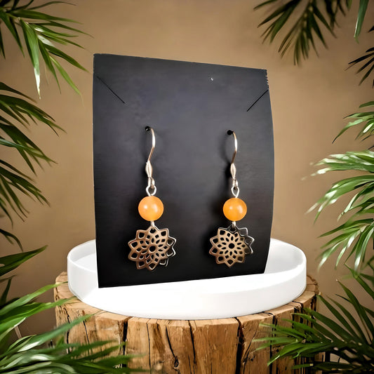 Boucles d'oreilles Fleur de Vie – Pierre naturelle