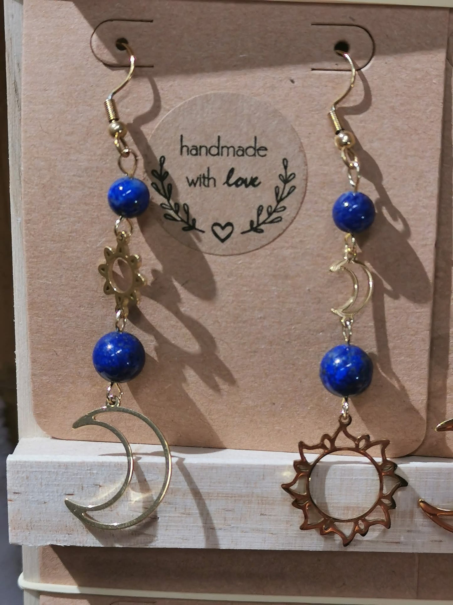 Boucles d'oreilles Astraea Soleil & Lune - pierres naturelles