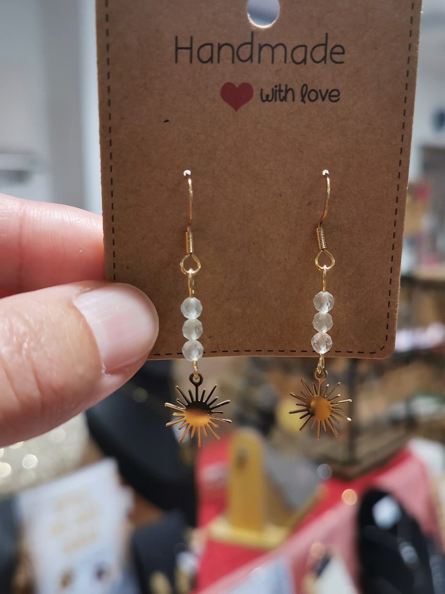 Boucles d'oreilles Soleil Éternel en pierres naturelles