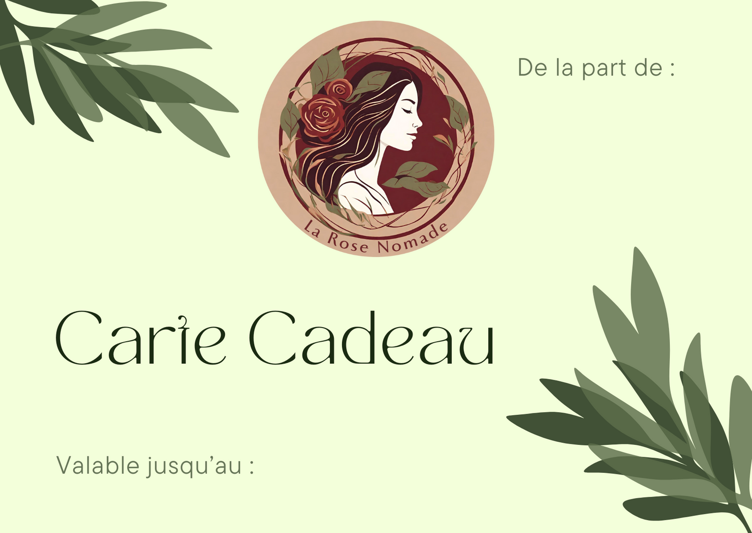 Cartes-cadeau La Rose Nomade - Bijoux artisanaux en pierres naturelles