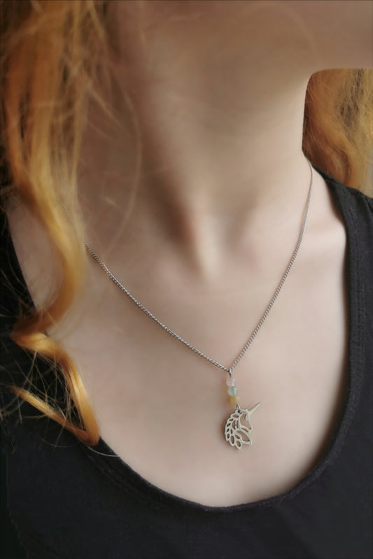 Collier Licorne Arc-en-Ciel – Aventurine
