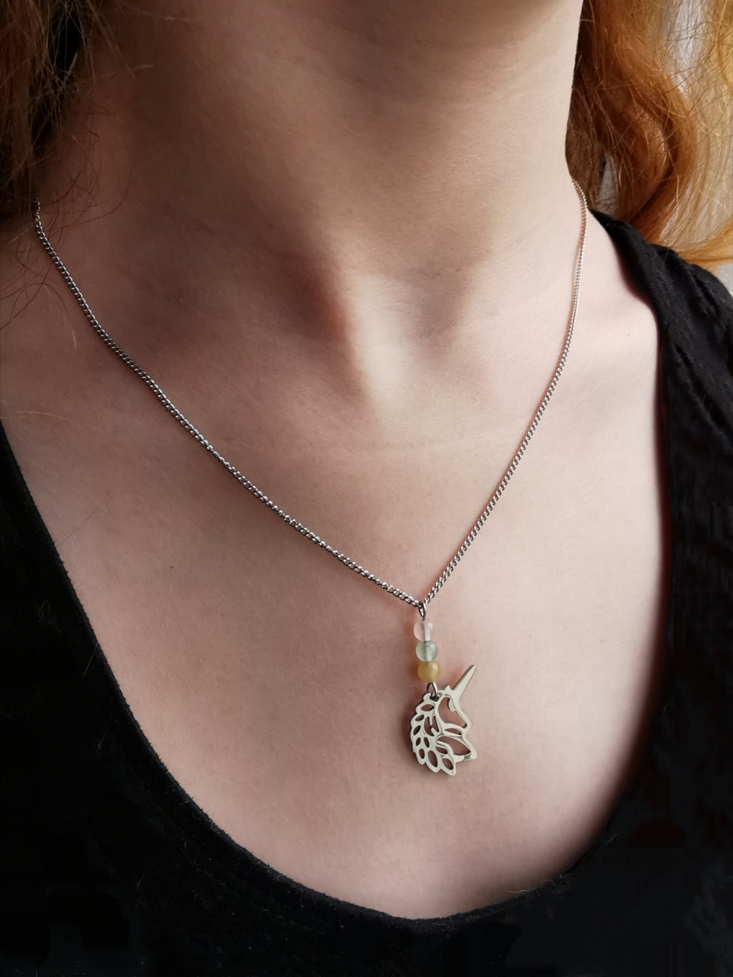 Collier Licorne Arc-en-Ciel – Aventurine