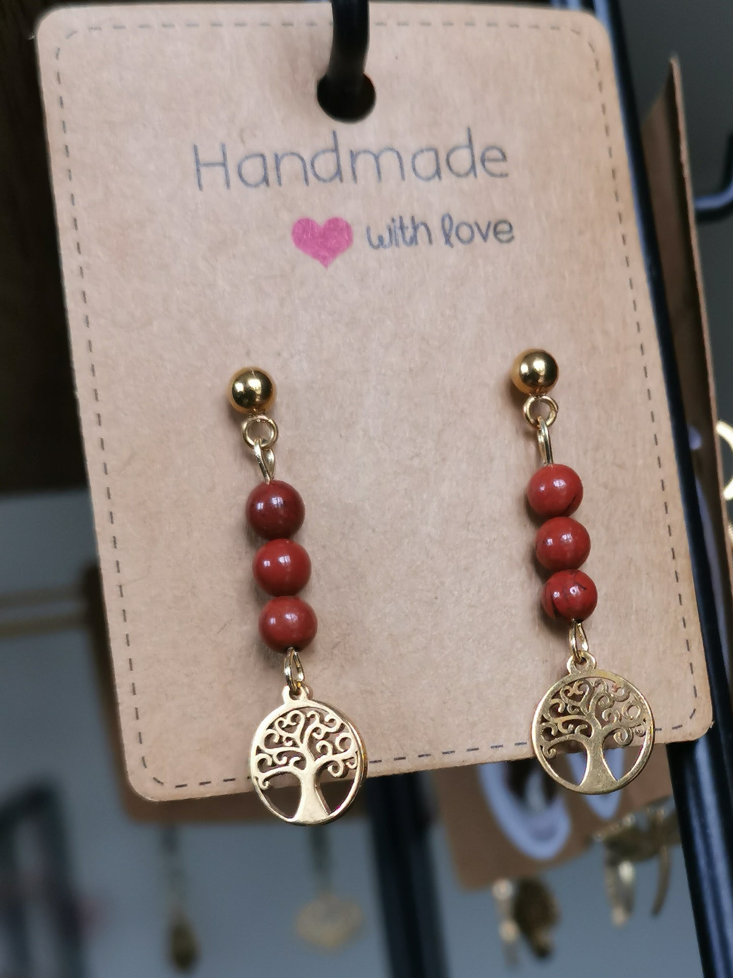 Boucles d'oreilles Arbre de Vie rond