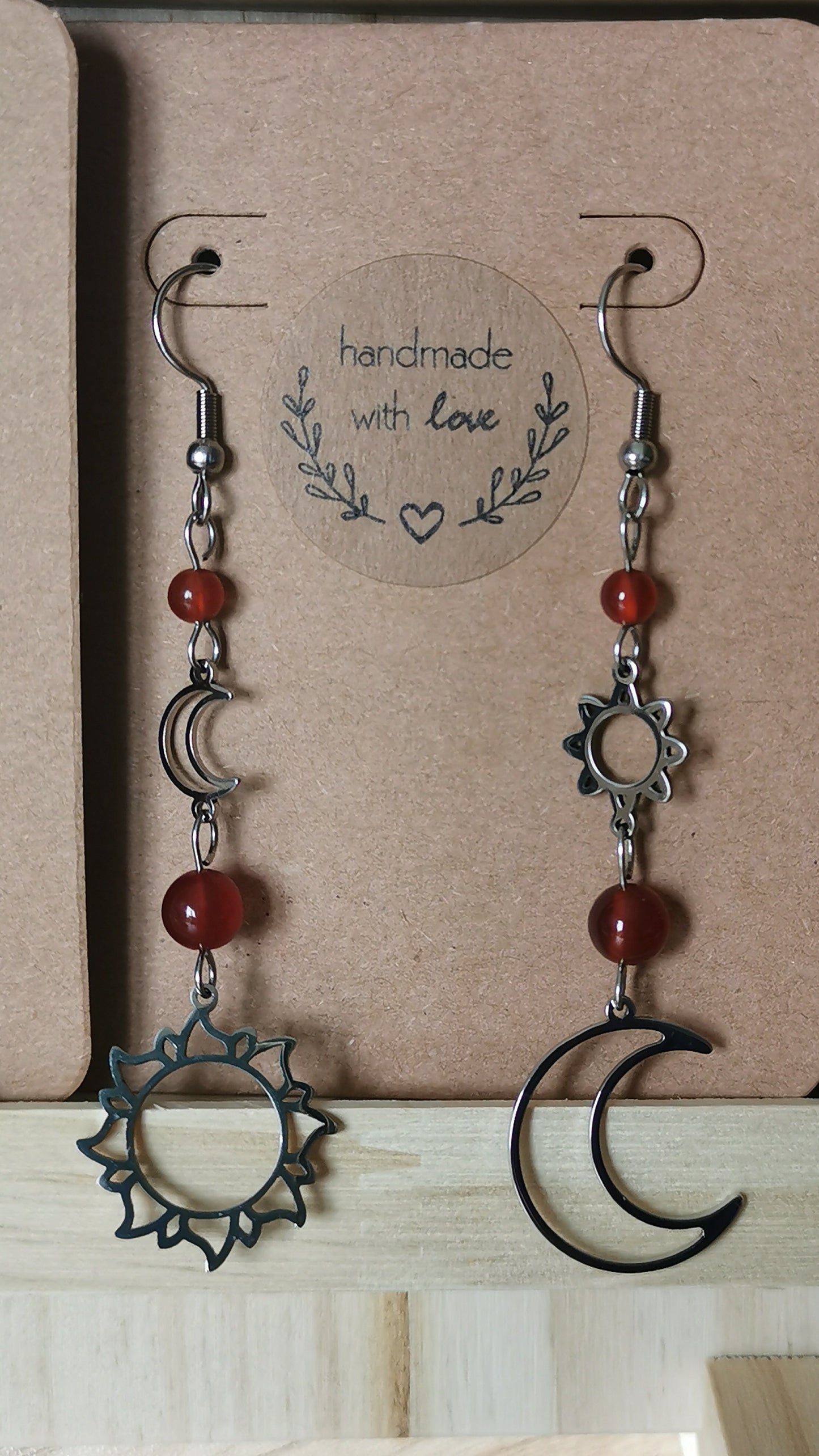 Boucles d'oreilles Astraea Soleil & Lune - pierres naturelles