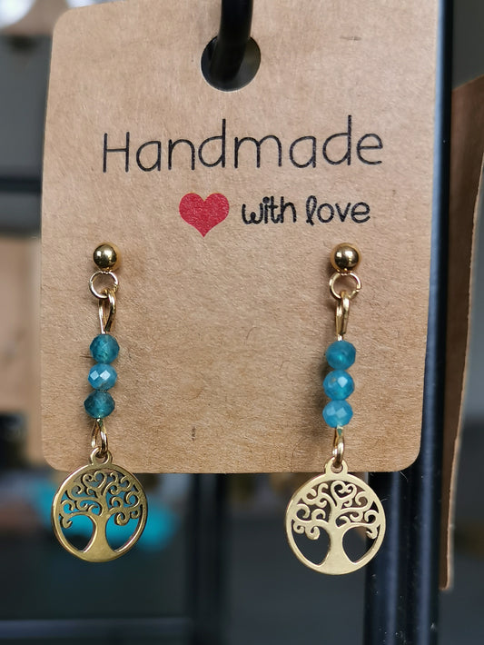 Boucles d'oreilles Arbre de Vie rond