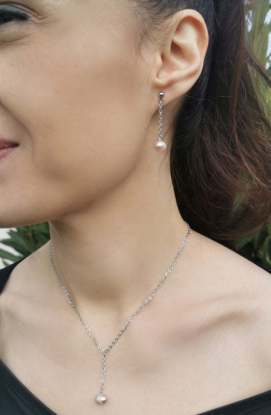 Parure Venus - Collier et Boucles d'oreilles- Pierre naturelle