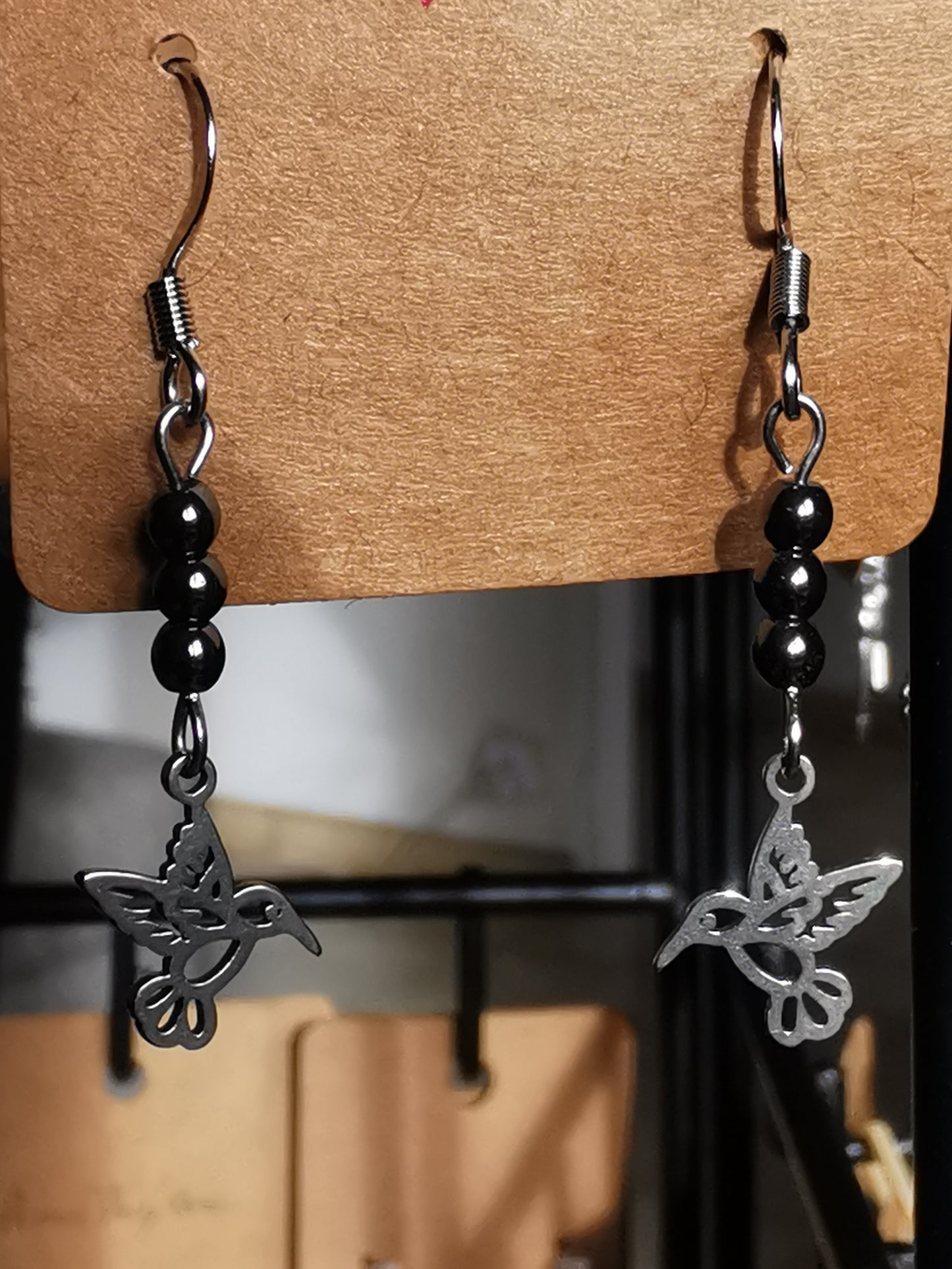Boucles d'oreilles Colibri en pierres naturelles