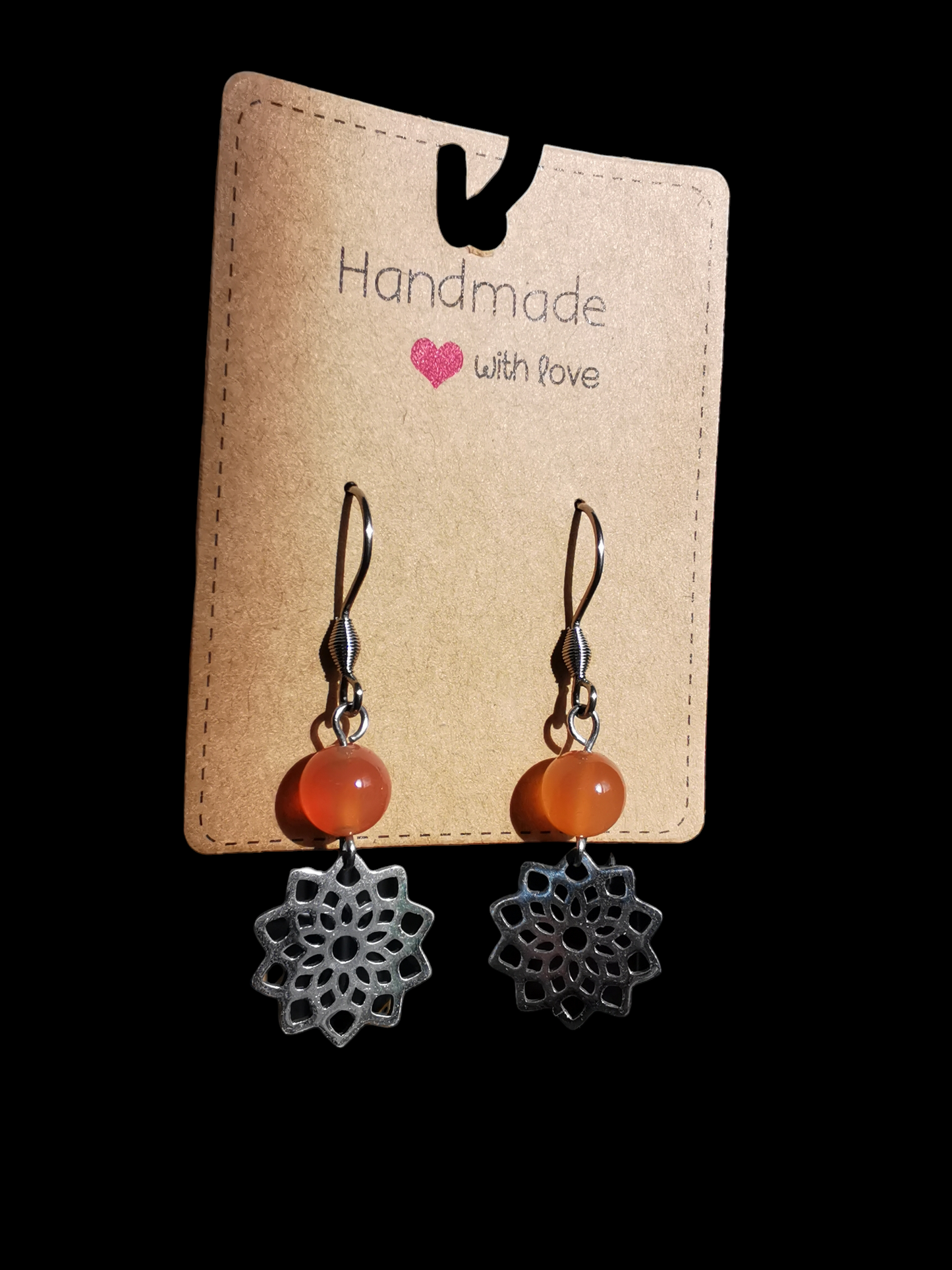Boucles d'oreilles Fleur de Vie en pierre naturelles