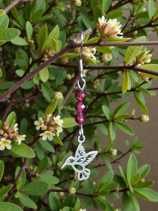 Boucles d'oreilles Colibri en pierres naturelles