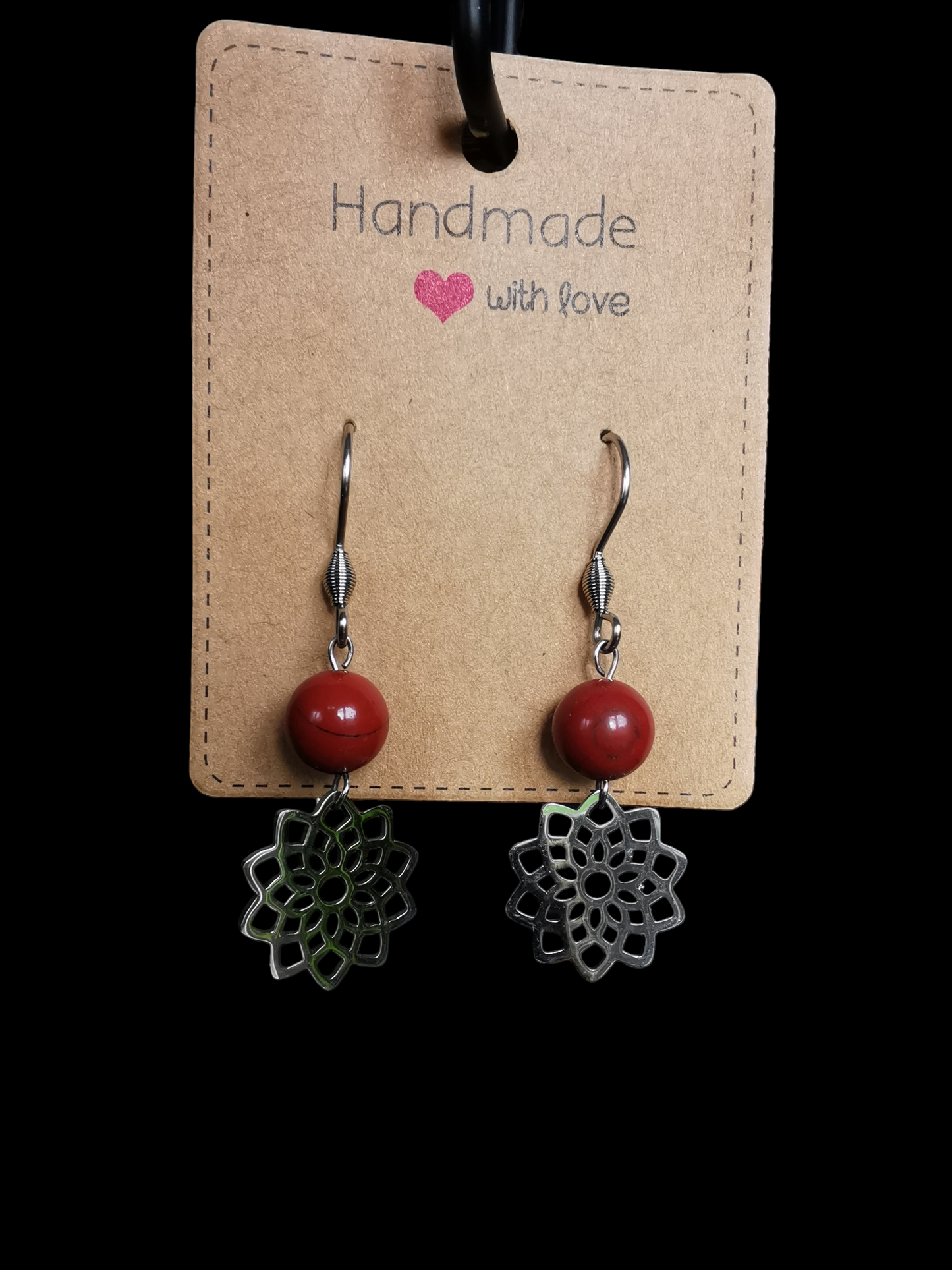 Boucles d'oreilles Fleur de Vie en pierre naturelles