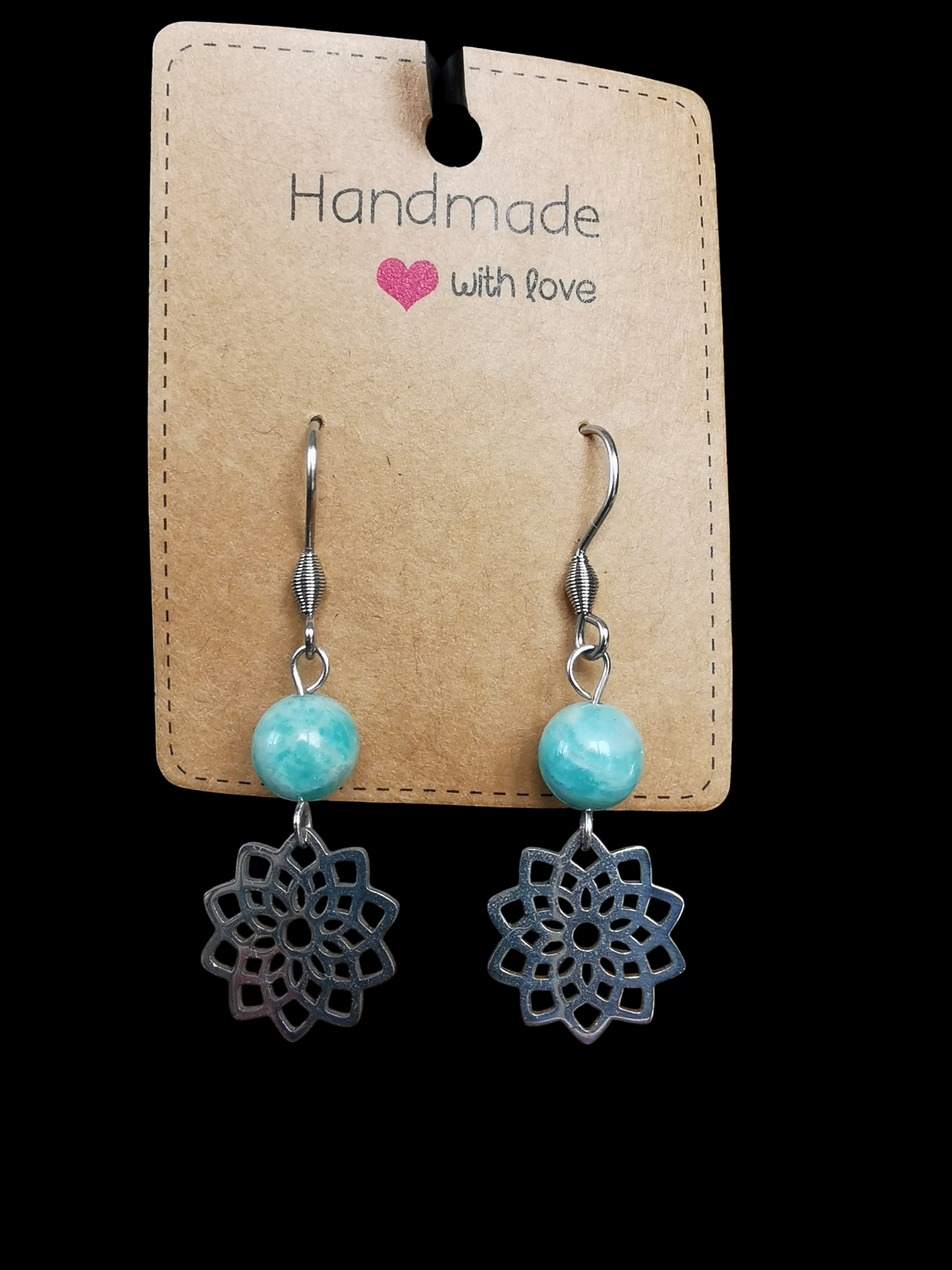 Boucles d'oreilles Fleur de Vie en pierre naturelles