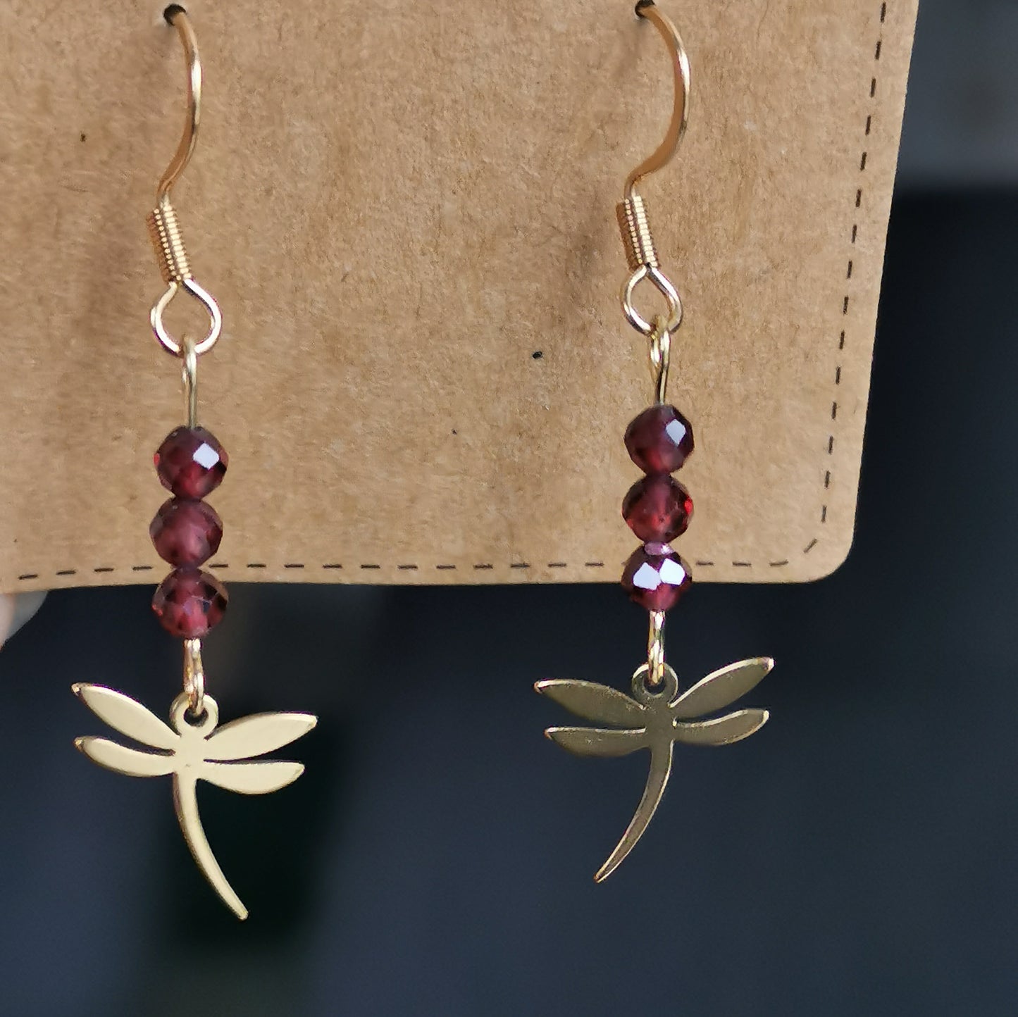Boucles d'oreilles Libellule - Pierre de Soleil