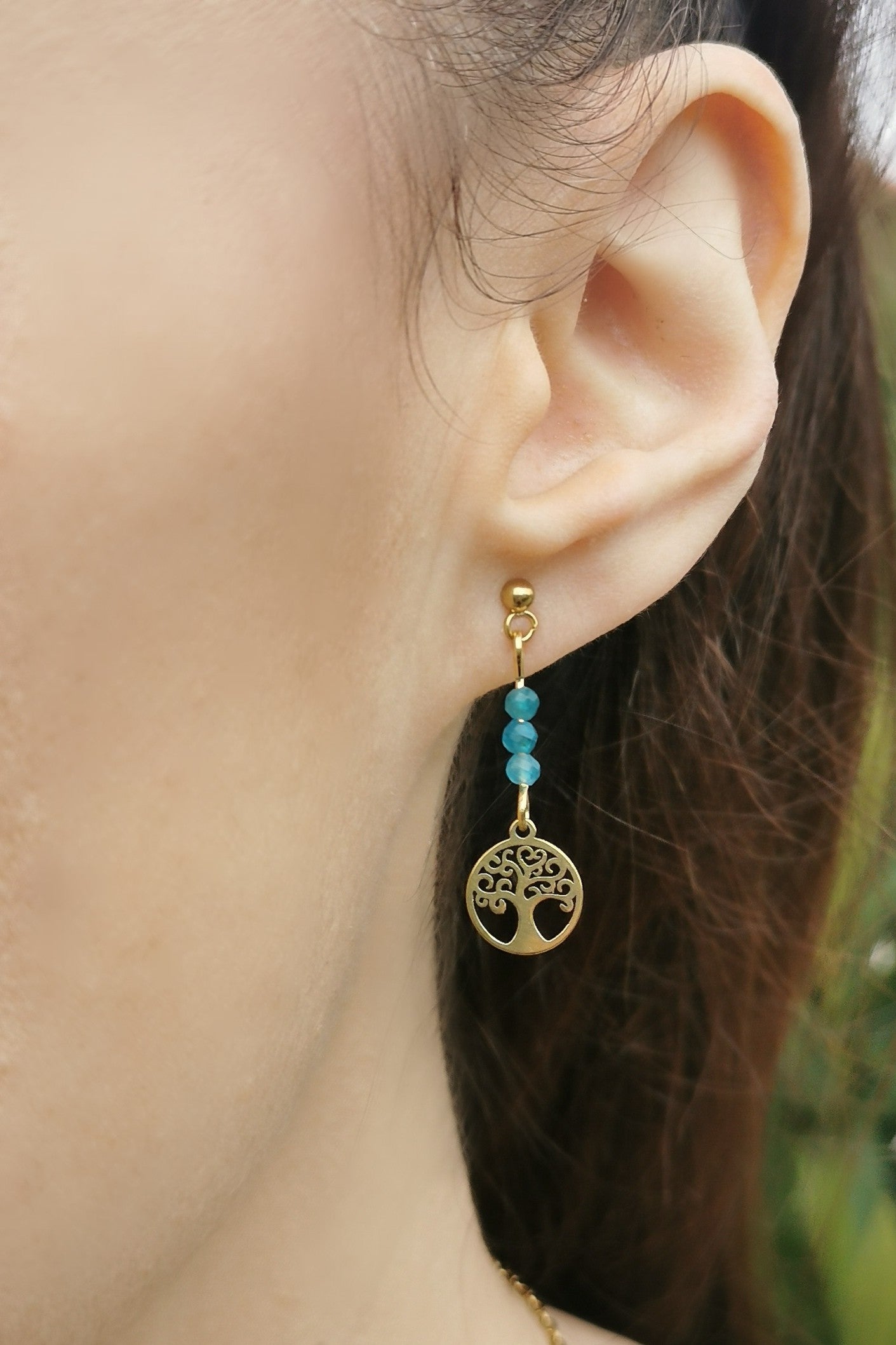Boucles d'oreilles Arbre de Vie rond