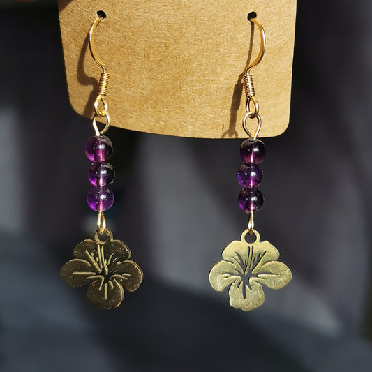 Boucles d'oreilles Tahiti en pierres naturelles