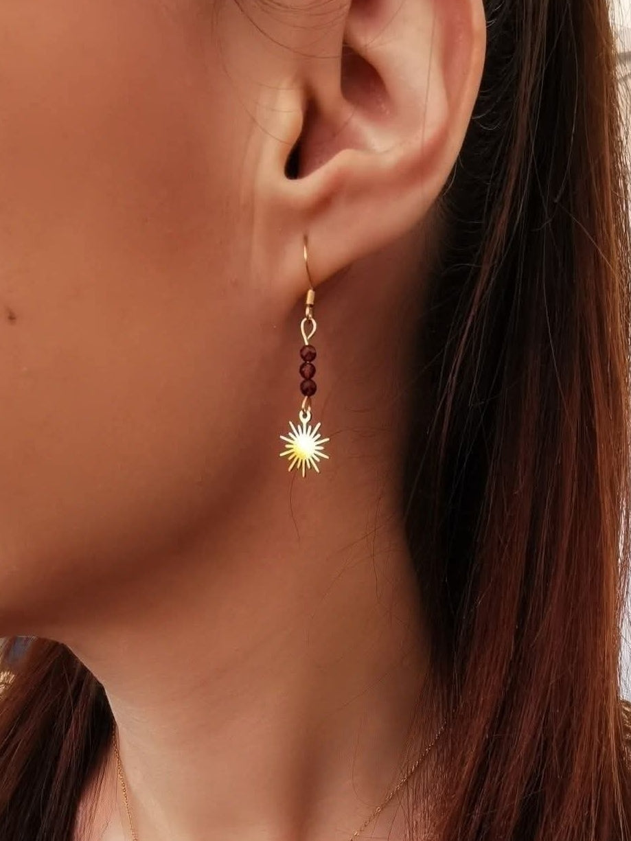 Boucles d'oreilles Soleil Éternel en pierres naturelles
