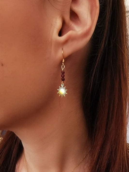 Boucles d'oreilles Soleil Éternel en pierres naturelles