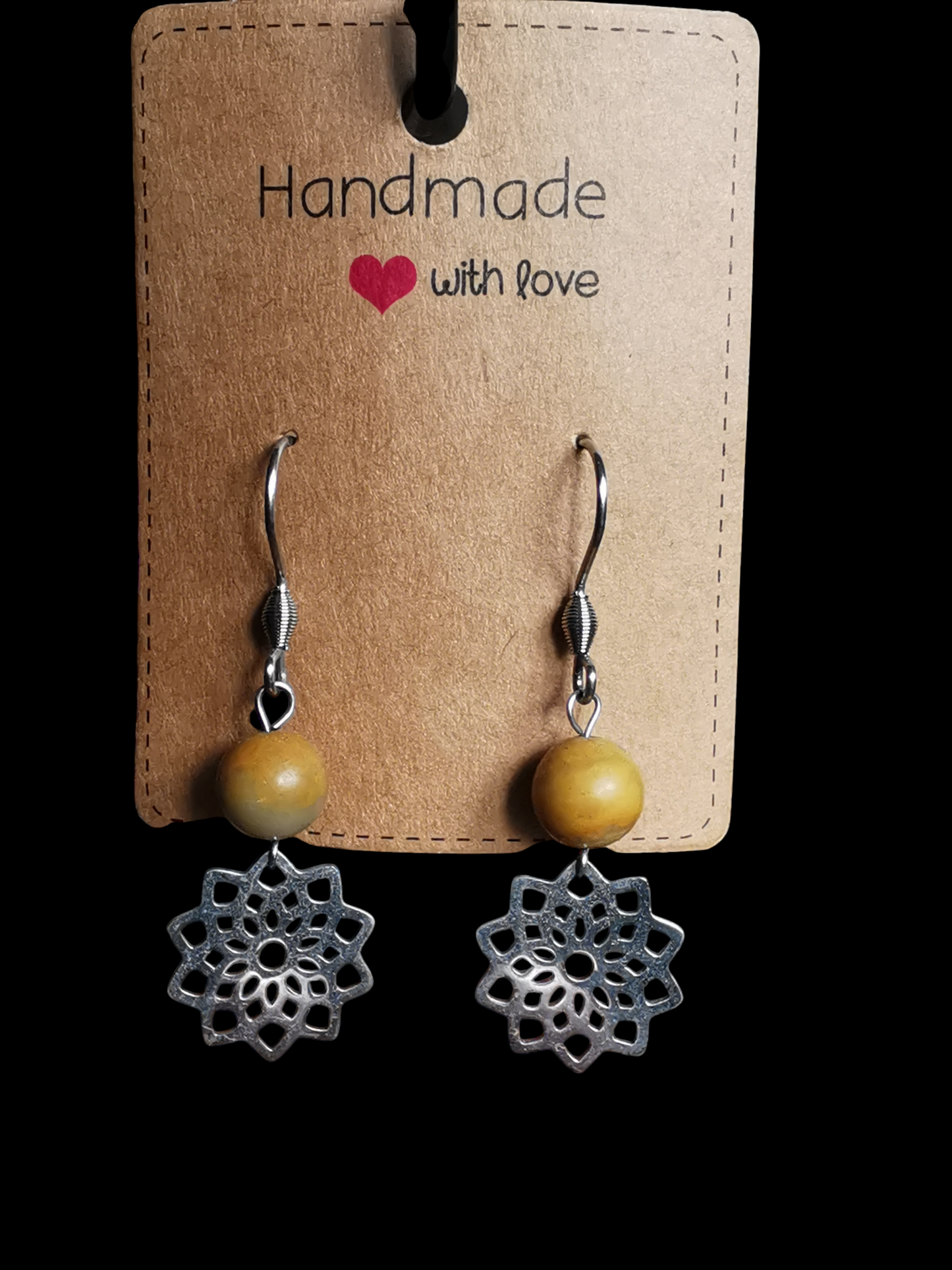 Boucles d'oreilles Fleur de Vie en pierre naturelles