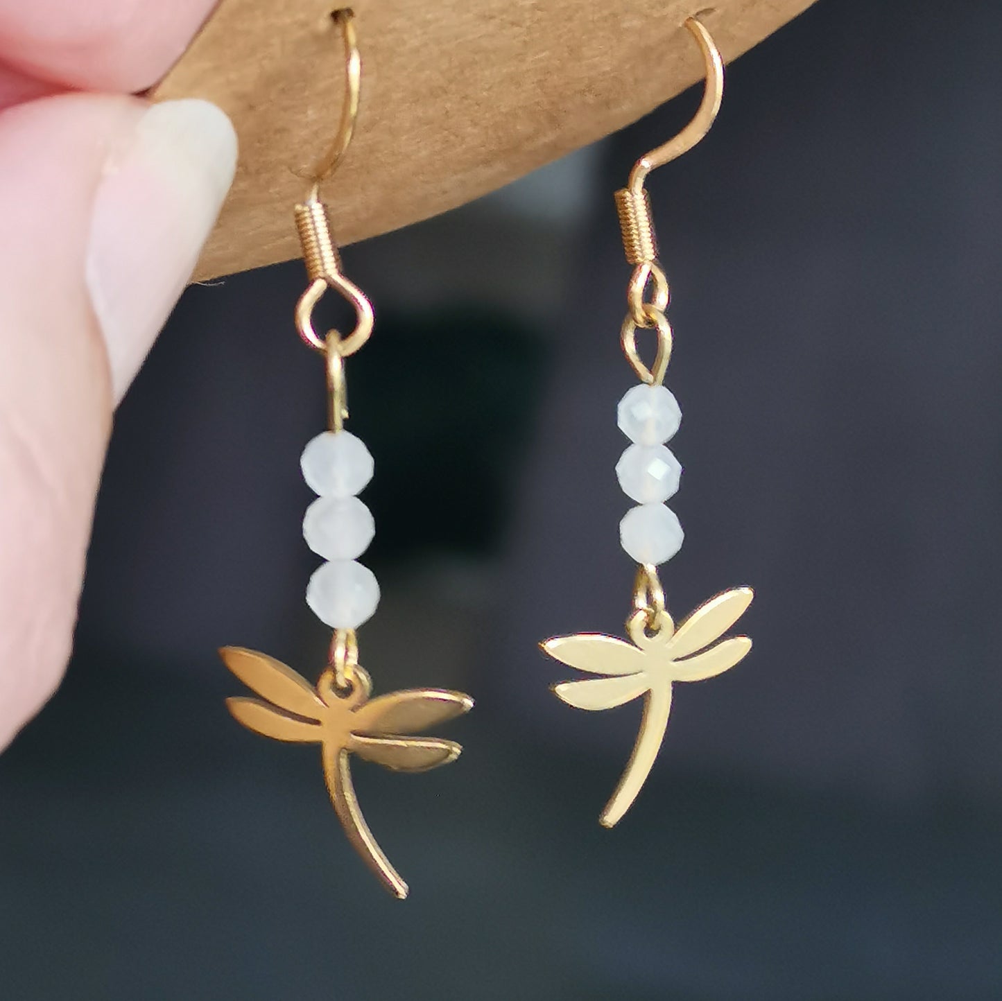 Boucles d'oreilles Libellule - Pierre de Soleil