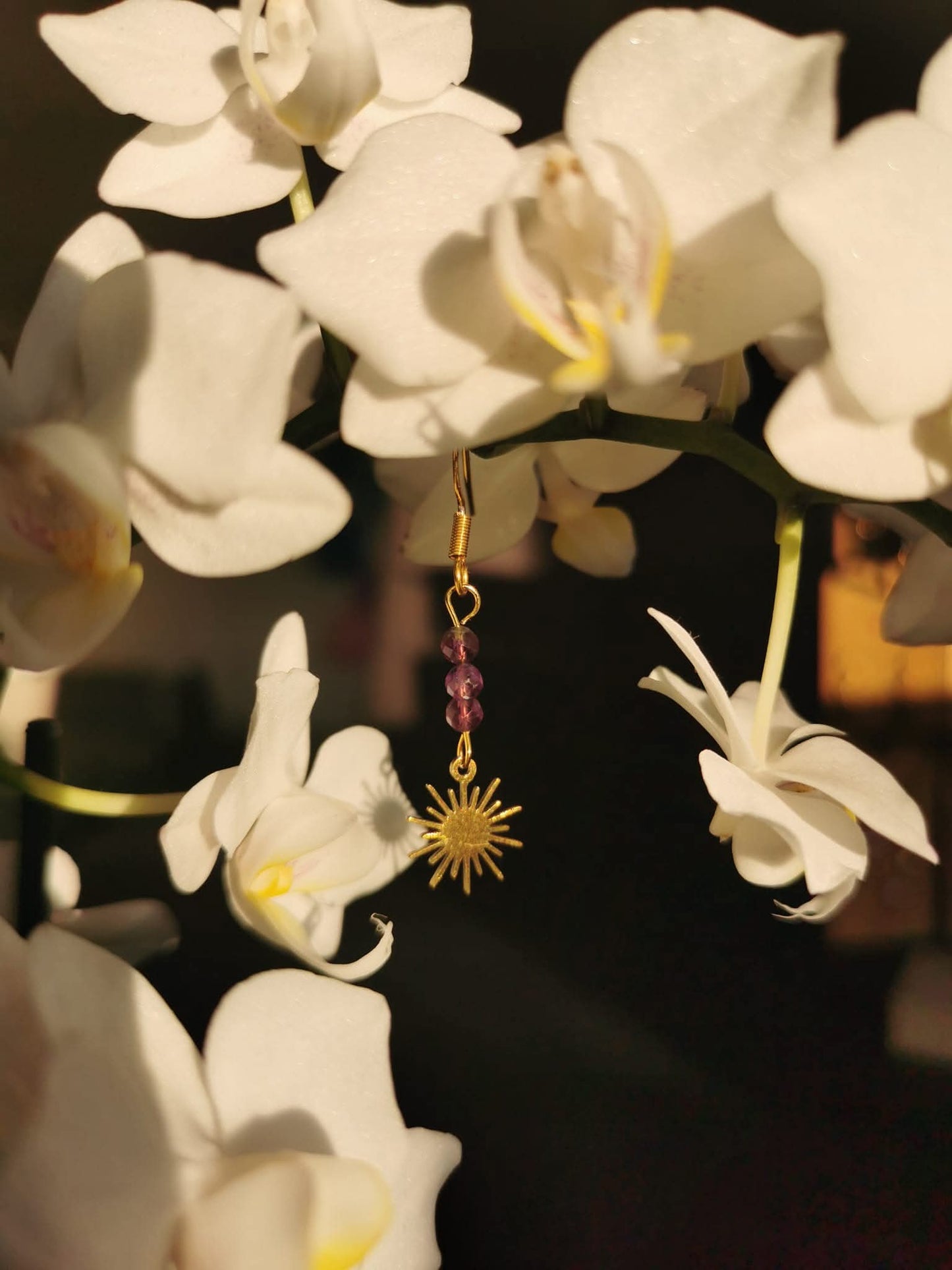 Boucles d'oreilles Soleil Éternel en pierres naturelles