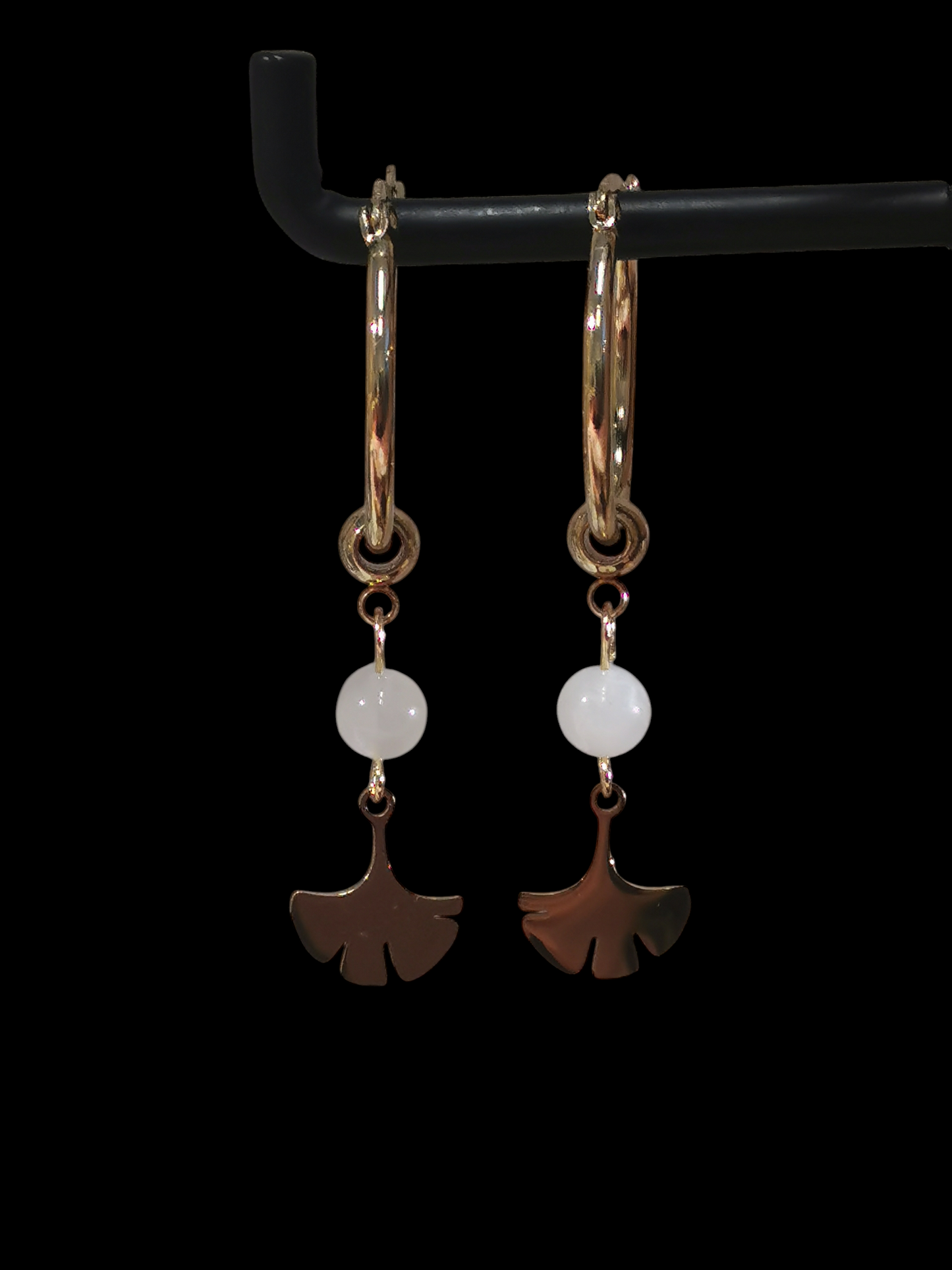 Boucles d'oreilles créoles en pierres naturelles