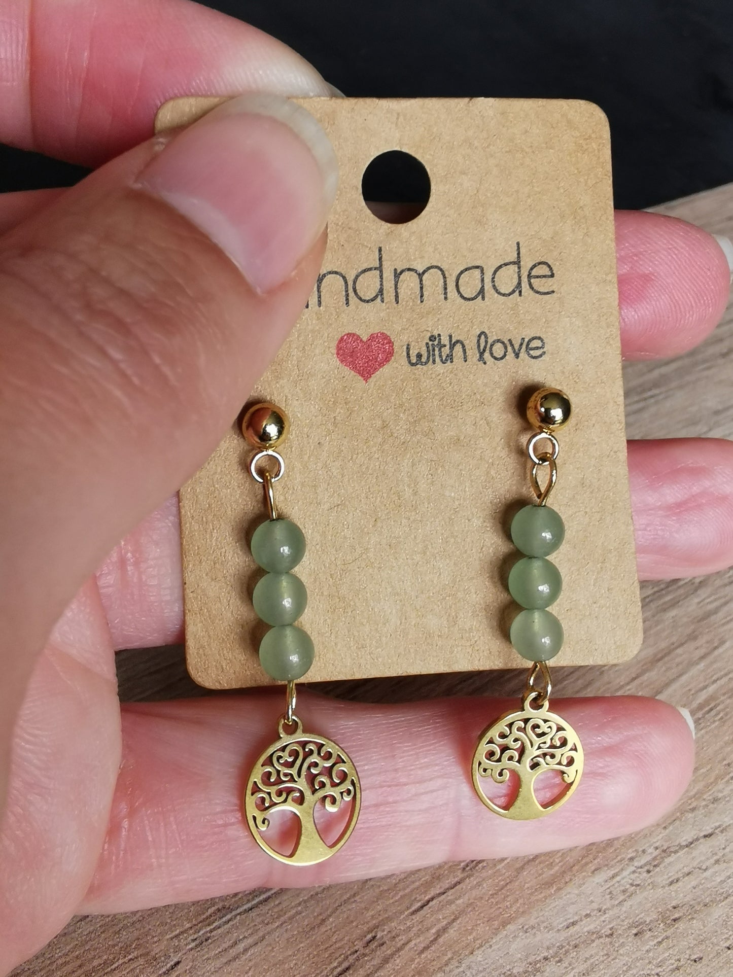 Boucles d'oreilles Arbre de Vie rond
