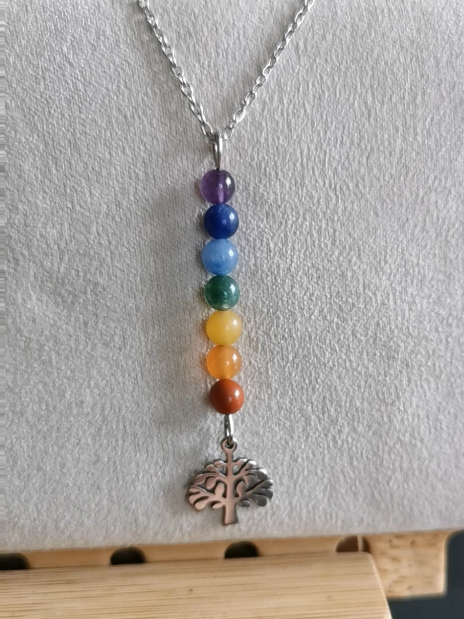Collier 7 chakras - pierres naturelles