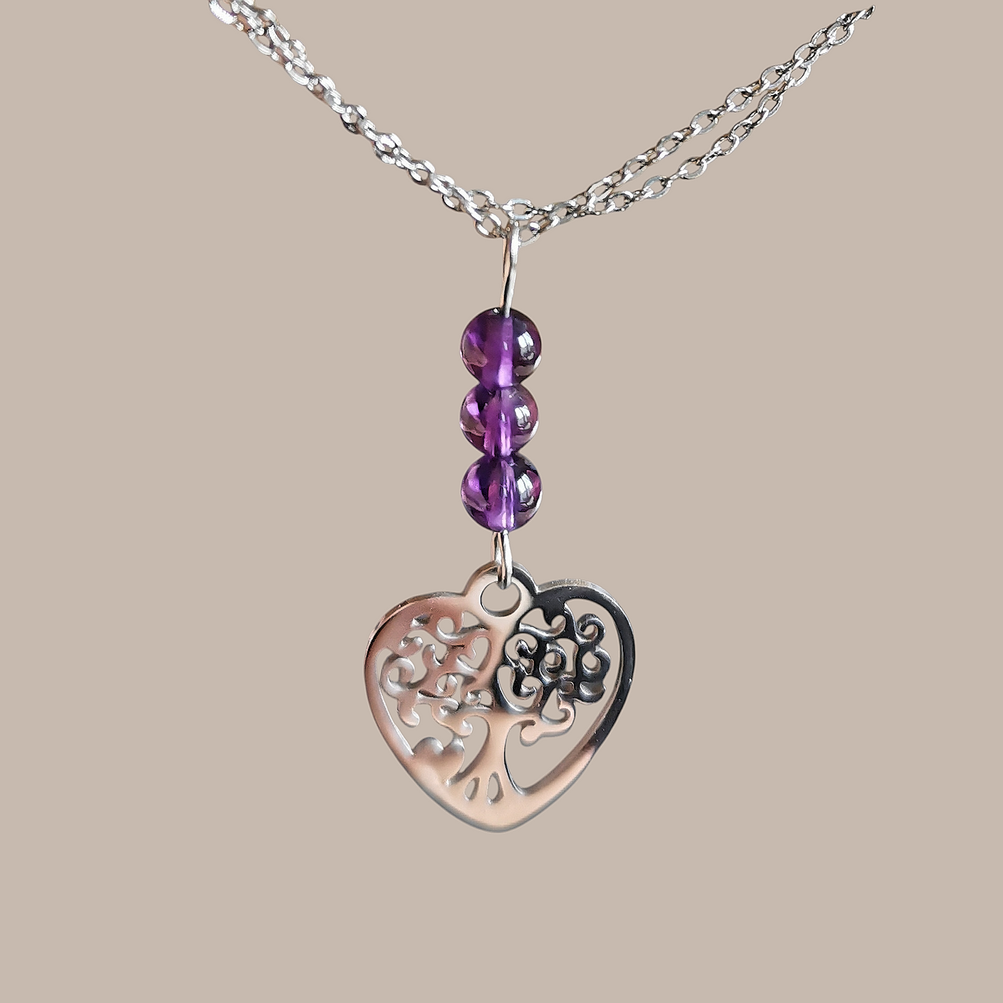 Collier Cœur de Vie en pierres naturelles