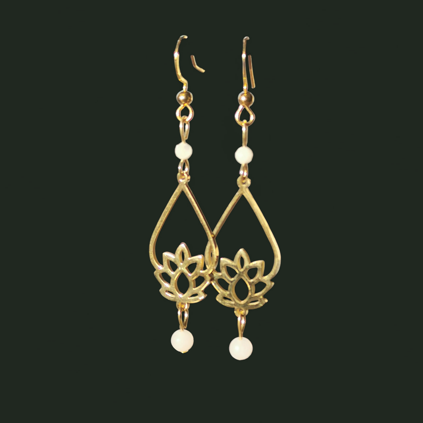 Boucles d'oreilles Lotus Shanti en pierres naturelles
