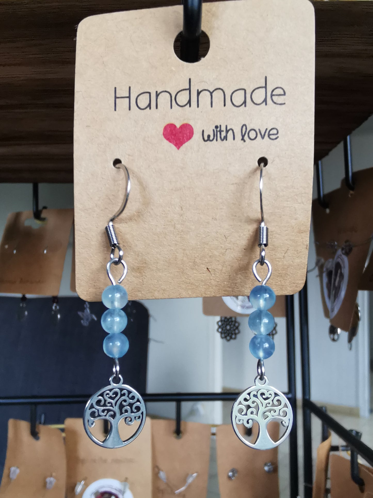 Boucles d'oreilles Arbre de Vie rond