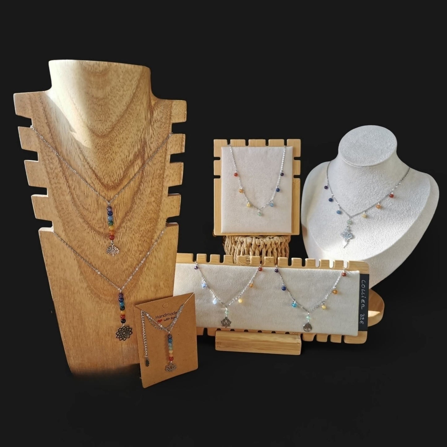 Collier 7 chakras - pierres naturelles