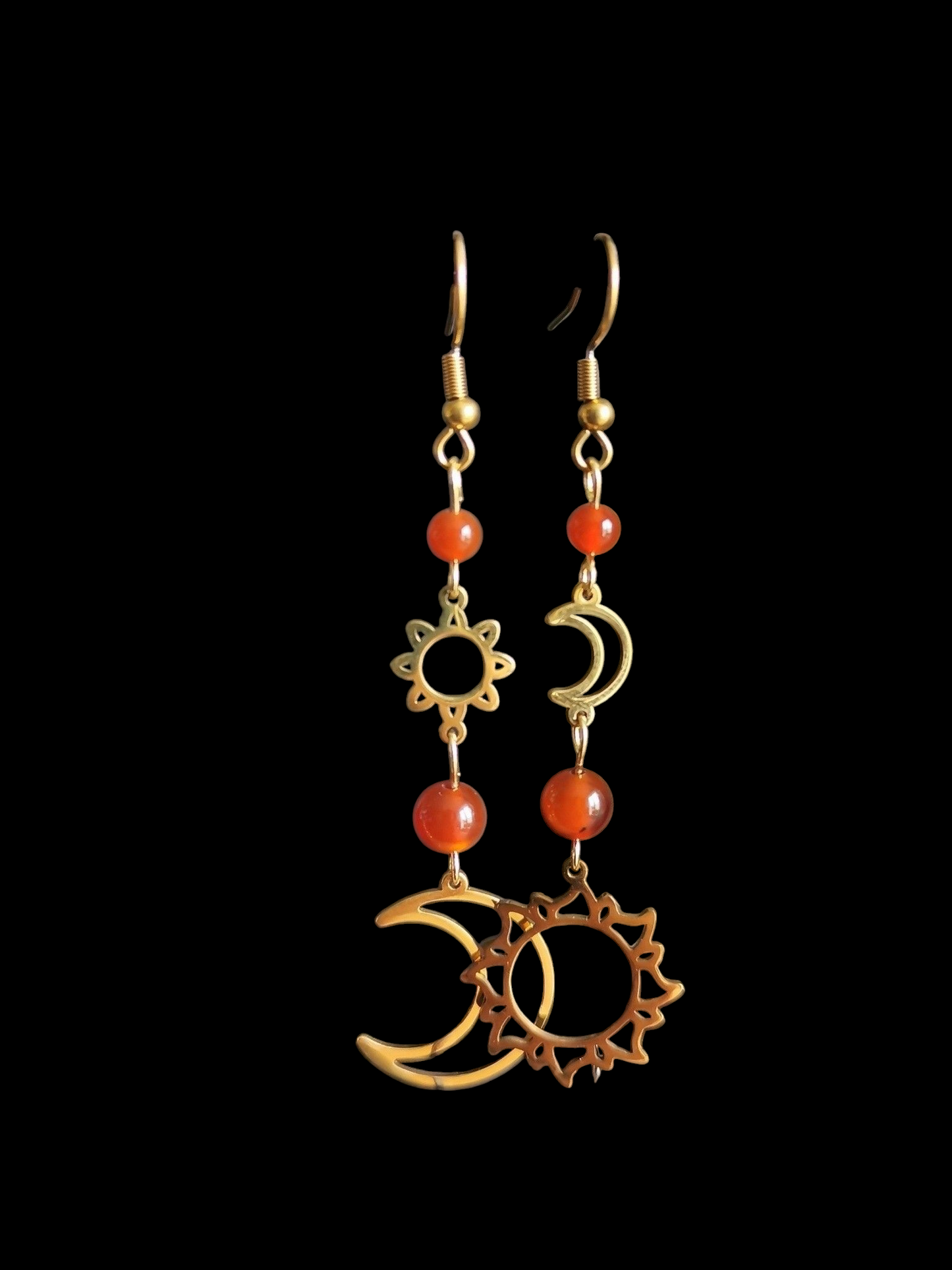Boucles d'oreilles Astraea Soleil & Lune - pierres naturelles