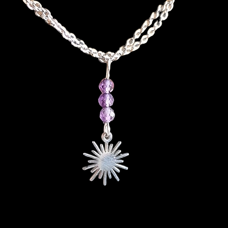 Collier Soleil Éternel en pierres naturelles