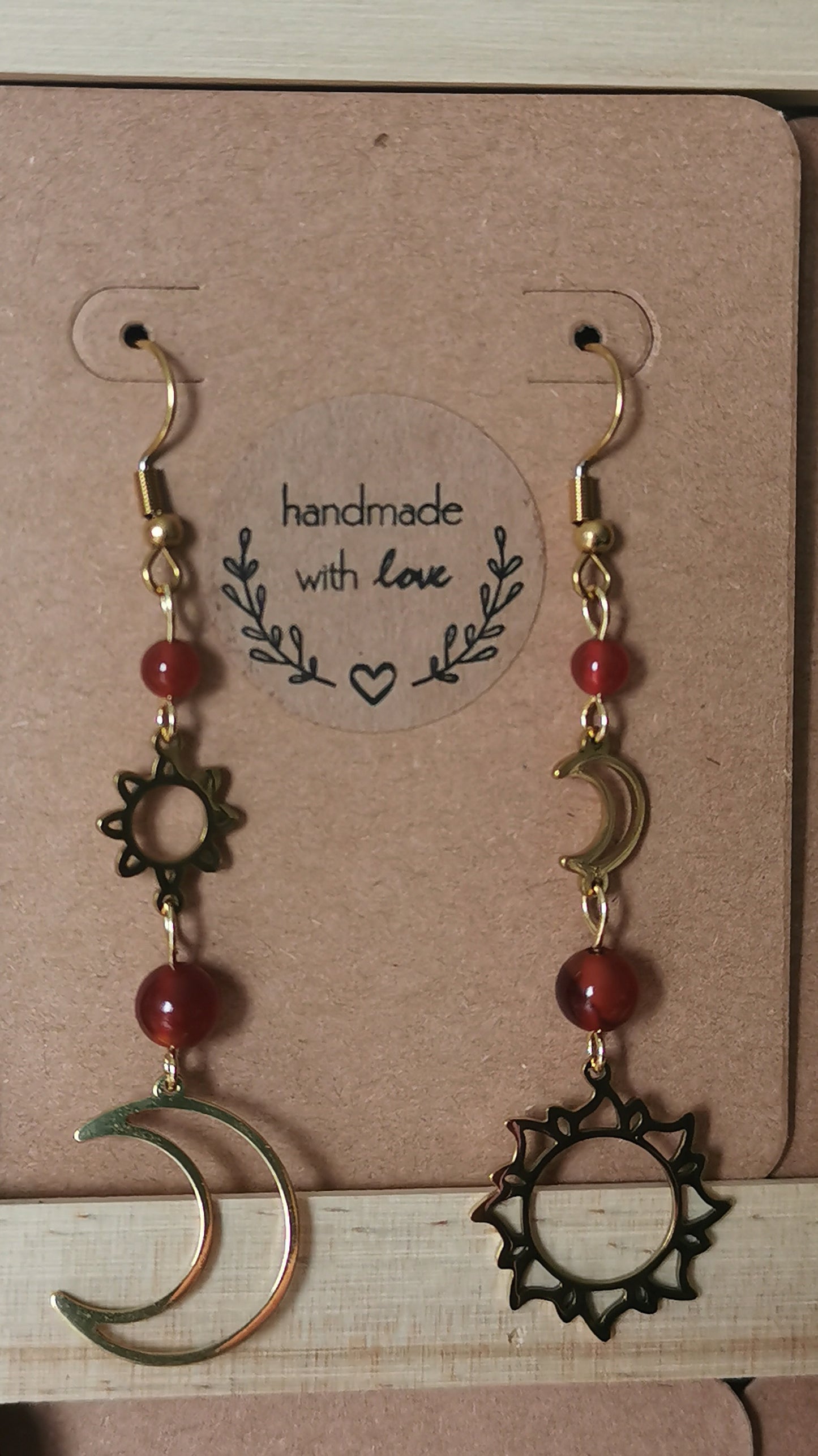 Boucles d'oreilles Astraea Soleil & Lune - pierres naturelles