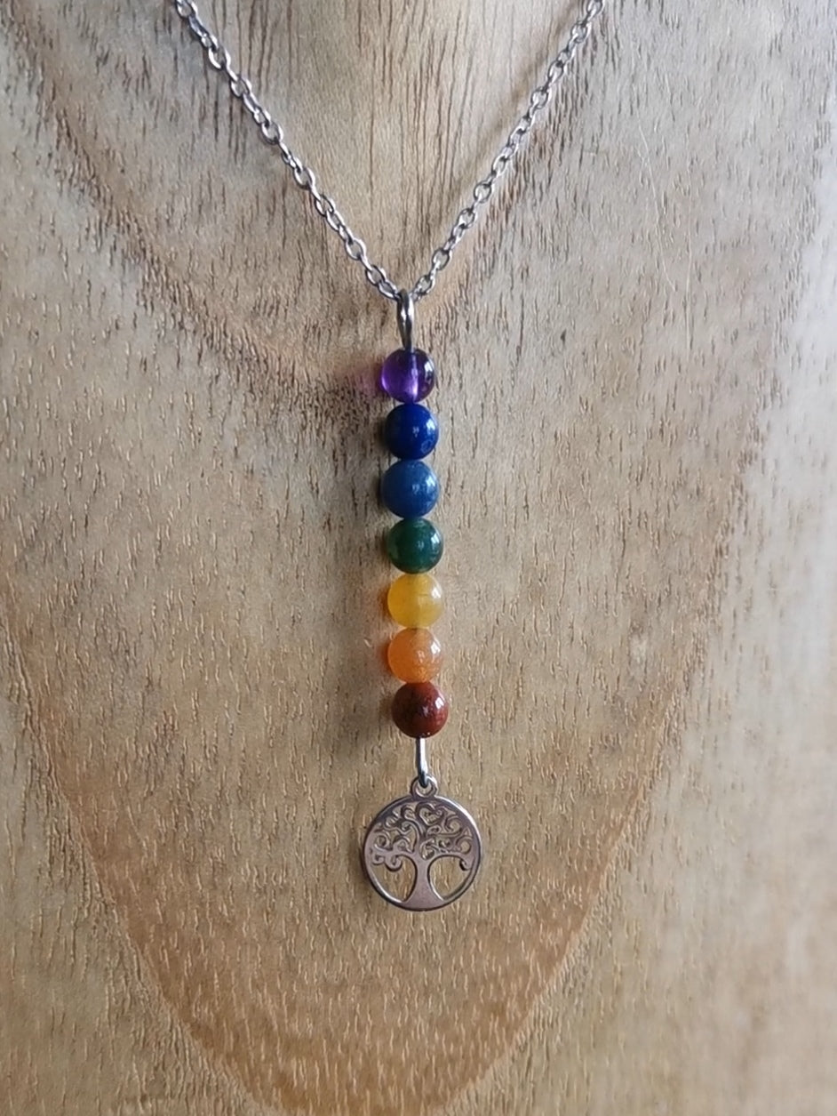 Collier 7 chakras - pierres naturelles