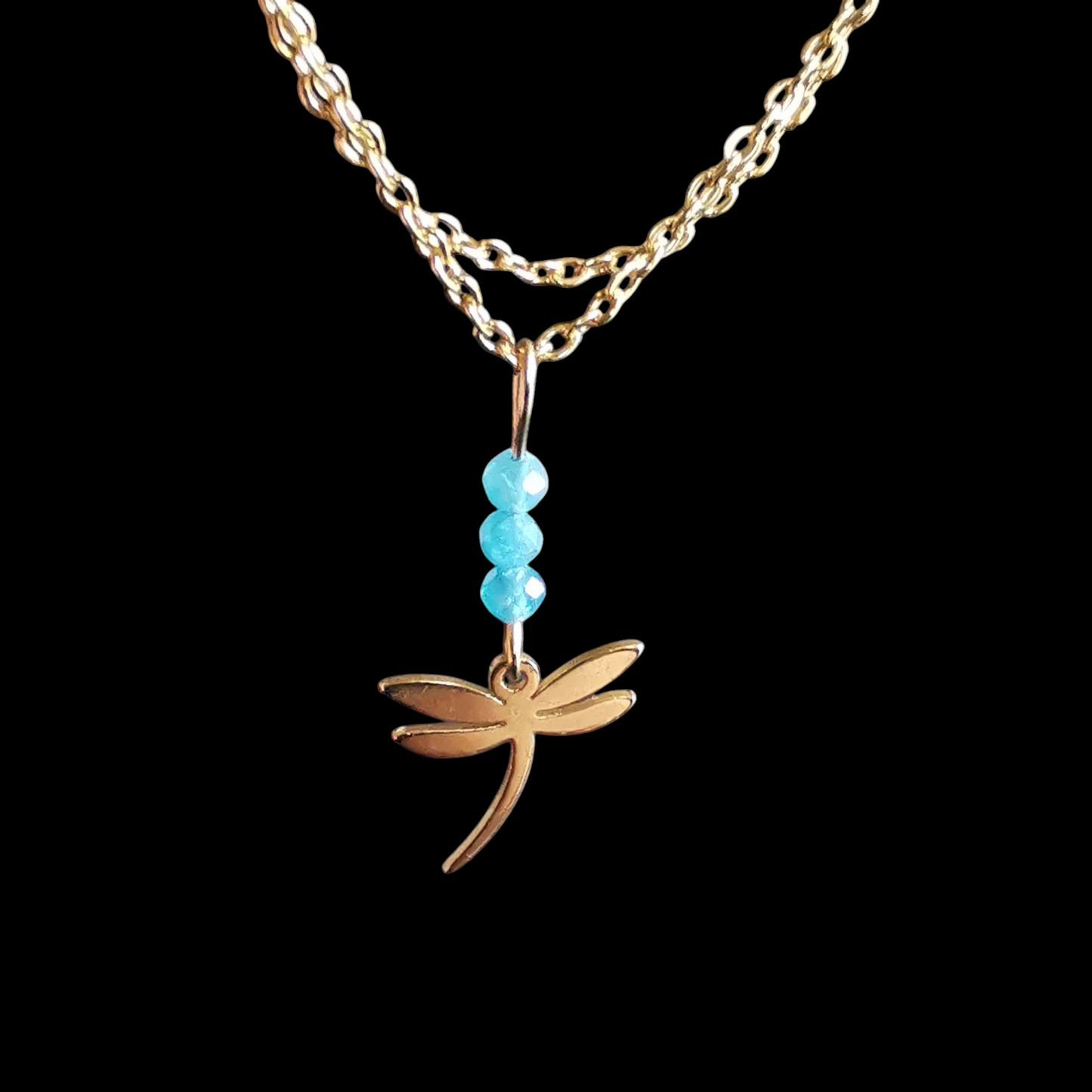 Collier Libellule en pierres naturelles
