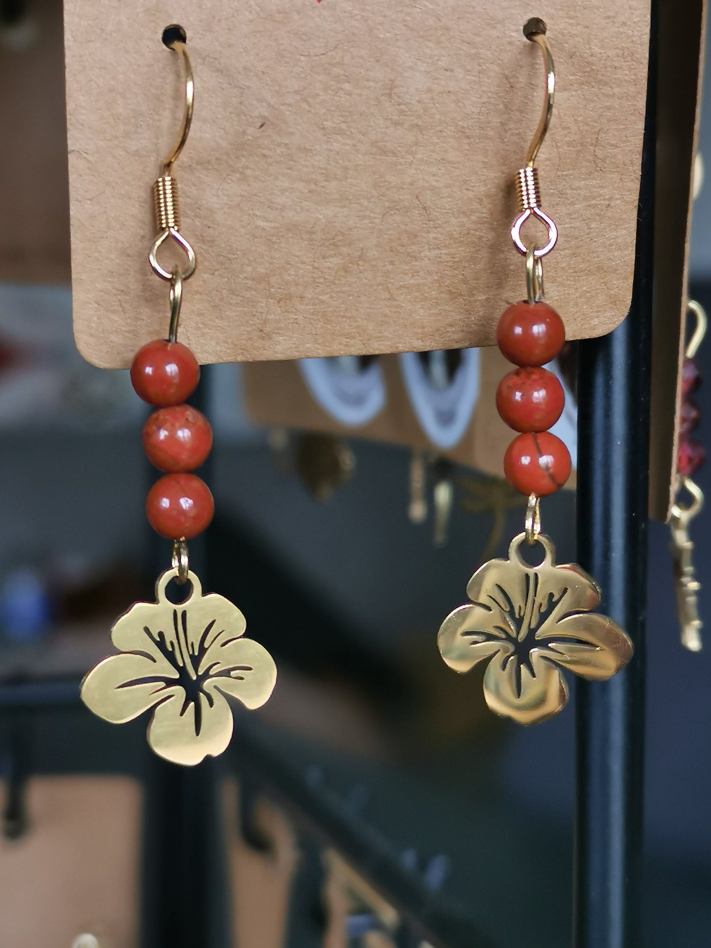 Boucles d'oreilles Tahiti en pierres naturelles