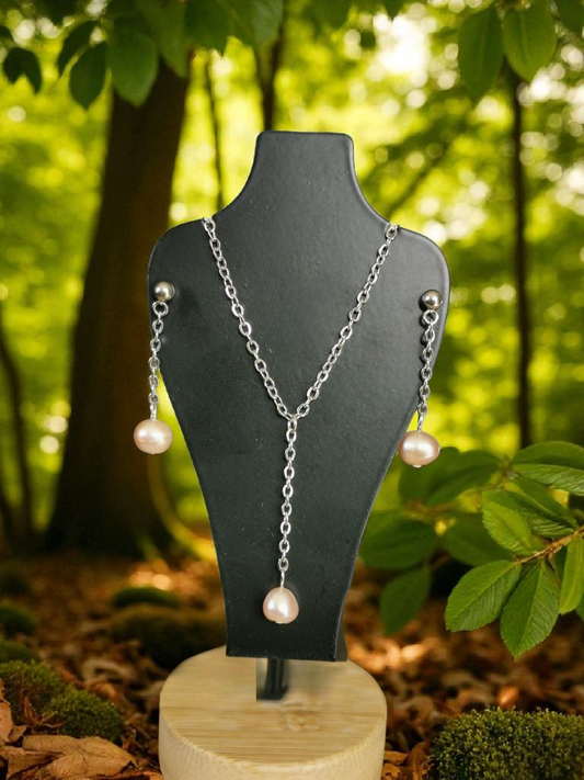 Parure Venus - Collier et Boucles d'oreilles- Pierre naturelle
