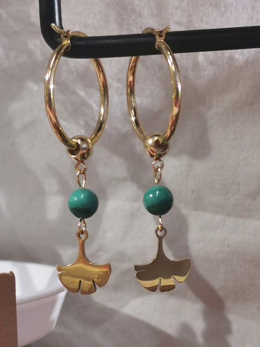 Boucles d'oreilles créoles en pierres naturelles