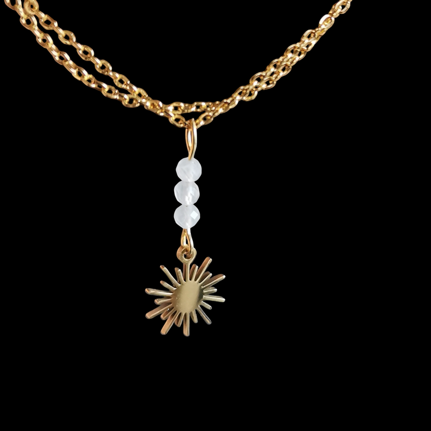 Collier Soleil Éternel en pierres naturelles