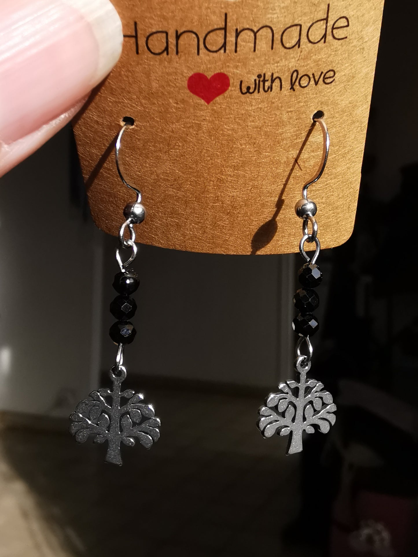 Boucles d'oreilles Arbre de Vie en pierres naturelles