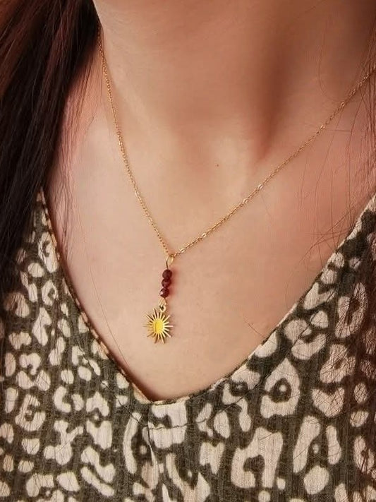 Collier Soleil Éternel en pierres naturelles